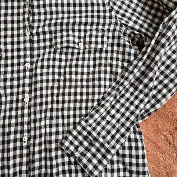 Lauren Ralph Lauren Womens Classic Fit Gingham Button-Down Shirt XL Cream Brown - Picture 4 of 9